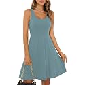 Missufe Women39s Sleeveless Racerback Flared Casual Plain