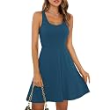 Missufe Women39s Sleeveless Racerback Flared Casual Plain