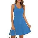 Missufe Women39s Sleeveless Racerback Flared Casual Plain