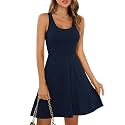 Missufe Women39s Sleeveless Racerback Flared Casual Plain