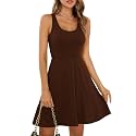 Missufe Women39s Sleeveless Racerback Flared Casual Plain