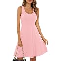 Missufe Women39s Sleeveless Racerback Flared Casual Plain