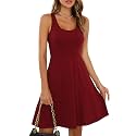 Missufe Women39s Sleeveless Racerback Flared Casual Plain