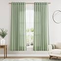 Mist Sage Linen Curtains 63 Inches Long