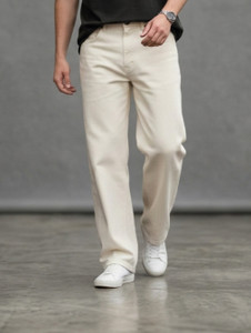 MISTERFREEDOM Straight Fit Men Beige Jeans
