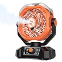 Misting Fan with 12oz Water Mist, Auto Oscillating, Remote, Timer, Light, 8 Speeds, 9-Inch, 20000mAh 120H Battery Powered Operated Portable Mister Fan for Camping Tent, Travel, Worksite, Poweroutage