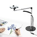 Mistriddle Aluminum Telescopic Overhead Phone Stand with USB Round Light