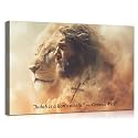 Mistyefly Jesus Lion Wall Art Jesus Picture with Built-in Wooden Frame - Christian Art &amp; Christian Wall Decor for Prayer Room &amp; Living Room - Lion Canvas - Lightweight &amp; Easy Hanging, 12x18 Inches