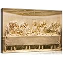 Mistyefly Last Supper Canvas Wall Art Christian Art Jesus Christ Painting Da Vinci the Last Supper Wall Decor Christian Gifts for Dining Room Kitchen Living Room Decor (12''Hx18''W)