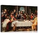 Mistyefly Last Supper Canvas Wall Art with Inner Wooden Frame - Leonardo da Vinci Jesus Christian Religious Wall Decor for Dining Room &amp; Bedroom - Lightweight &amp; Easy to Hang, 12x18 Inches