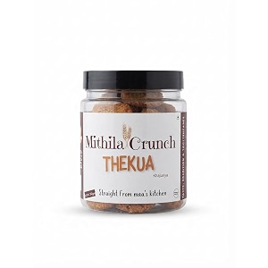 mithila crunch traditional thekua 230g  authentic homemade taste khajuriya  crispy amp sweet indian traditional snacksweet jar
