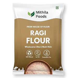mithila foods 3 kg ragi atta value pack  gluten-free finger millet flour  high fibre amp protein  soft rotis  nachnikelvaragu atta  authentic flavor from gumla jharkhand - india39s ragi capital