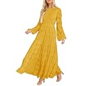 MITILLY Long Sleeve Maxi Dress for Women Fall Modest Formal Wedding Guest