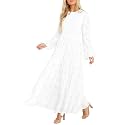 MITILLY Long Sleeve Maxi Dress for Women Fall Modest Formal Wedding Guest