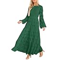MITILLY Long Sleeve Maxi Dress for Women Fall Modest Formal Wedding Guest