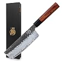 MITSUMOTO SAKARI 7-Inch Japanese Nakiri Knife, San-Mai 9Cr18MoV Core