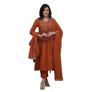 MITZO Rayon Straight Kurta with Palazzo