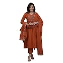 MITZO Rayon Straight Kurta with Palazzo amp