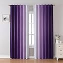 MIUCO Blackout Curtains &amp; Drapes for Bedroom Living Room 95 Inches Long Purple and White Room Darkening Ombre Curtains Rod Pocket &amp; Back Tab Curtains Thermal Insulated Light Blocking 2 Panels Set
