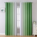 MIUCO Blackout Curtains &amp; Drapes for Bedroom Living Room 84 Inches Long Green and White Room Darkening Ombre Curtains Rod Pocket &amp; Back Tab Curtains Thermal Insulated Light Blocking 2 Panels Set