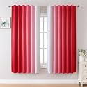 MIUCO Blackout Curtains &amp; Drapes for Bedroom Living Room 63 Inch Length Red and White Room Darkening Ombre Curtains Rod Pocket &amp; Back Tab Curtains Thermal Insulated Light Blocking 2 Panels Set
