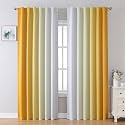 MIUCO Blackout Curtains &amp; Drapes for Bedroom Living Room 84 Inches Long Yellow and White Room Darkening Ombre Curtains Rod Pocket &amp; Back Tab Curtains Thermal Insulated Light Blocking 2 Panels Set