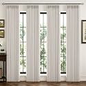 MIULEE 4 Panels Pinch Pleated 100% Blackout Linen Curtains 40"x84" Birch
