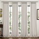 MIULEE 4 Panels Pinch Pleated 100% Blackout Linen Curtains 40"x108" Birch