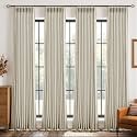 MIULEE 4 Panels Pinch Pleated Blackout Curtains 40"x96" Burlywood Birch
