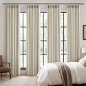 MIULEE 4 Panels Pinch Pleated Blackout Curtains 40"x84" Burlywood Birch