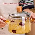 1200ML Glass Casserole Deep Round - Oven and Microwave Safe Serving Bowl with Glass Lid (Set of 2, Oval - B)