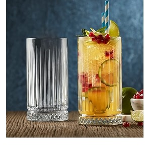 juice glasses drinking glasses highball lead-free glasses tumblers for water juice beer cocktail and mixed drinks - pieces transparent tr-11 6 count pack of 1