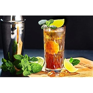 juice glasses drinking glasses highball lead-free glasses tumblers for water juice beer cocktail and mixed drinks - pieces transparent tr-12 2 count pack of 1