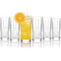 Juice Glasses Drinking Glasses, Highball Lead-Free Glasses, Tumblers for Water, Juice, Beer, Cocktail and Mixed Drinks - Pieces, Transparent (TR-09, 6 Count (Pack of 1))