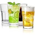 Juice Glasses Drinking Glasses, Highball Lead-Free Glasses, Tumblers for Water, Juice, Beer, Cocktail and Mixed Drinks - Pieces, Transparent (TR-04, 6 Count (Pack of 1))