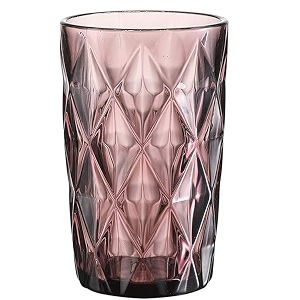 premium juice glasses 350 ml drinking glasses highball lead-free glasses tumblers for water juice beer cocktail and mixed drinks - 6 pieces transparent purple js63- set of 6