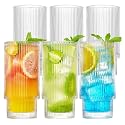 Premium Juice Glasses 350 ML Drinking Glasses, Highball Lead-Free Glasses, Tumblers for Water, Beer, Cocktail and Mixed Drinks - 6 Pieces, Transparent (Cocktail, TP- 75 Set of 6)