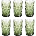 Premium Green Juice Glasses 350 ML Drinking Glasses, Highball Lead-Free Glasses, Tumblers for Water, Juice, Beer, Cocktail and Mixed Drinks - 6 Pieces, Transparent (, HP-73 Set of 6)