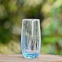 Premium Juice Glasses 450 ML Drinking Glasses, Highball Lead-Free Glasses, Tumblers for Water, Juice, Beer, Cocktail and Mixed Drinks - 6 Pieces, Transparent (Blue- 05, 4 Count (Pack of 1))