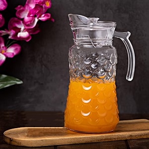 premium juice and water glass pitcher jug with lid and 16 liter jug romantic style water jug with handle hot cold water milk and juice beverage carafes fish jug a