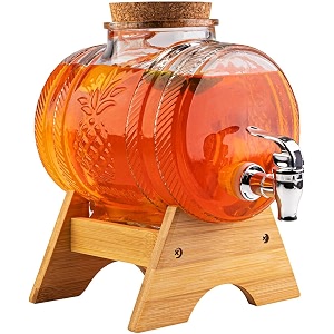 3 liter premium juice and water glass pitcher jug with lid and wooden stand jug romantic style hot cold water milk and juice beverage tank jug