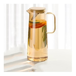 premium juice and water brown glass pitcher jug with lid and 18 liter style jugs with handle water ice lemon tea milk and juice beverage brown jug