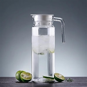 premium juice and water glass pitcher jug with lid and 11 liter jug for- juice cold drink mojito cocktail lead-free perfect for home restaurants and parties highball glass 400ml