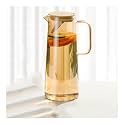 Premium Juice and Water Brown Glass Pitcher jug with Lid and 1.8 Liter Style jugs with Handle Water, ice Lemon Tea, Milk and Juice Beverage (Brown Jug)