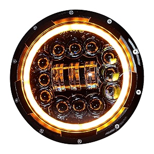 Miwings 7 inch Round LED Stylish 12COB3HID