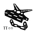 MIWINGS Motorcycle Bike Number License Plate Frame Adjustable, Tail Tidy Bike Number Plate Aluminum Alloy Holder (Black Tail Tidy)