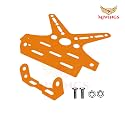 MIWINGS Motorcycle Bike Number License Plate Frame Adjustable, Tail Tidy Bike Number Plate Aluminum Alloy Holder (Orange Tail Tidy)