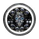 Miwings Round LED Skull Style HiLow Beam