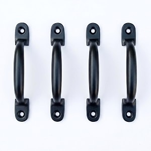 mixampmatch black cabinet handles  set of 4 4-inch wardrobe drawer amp window pulls  cast iron material with powder coated finish