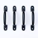 Mix&Match Black Cabinet Handles – Set of 4, 4-Inch Wardrobe, Drawer & Window Pulls – Cast Iron Material with Powder Coated Finish